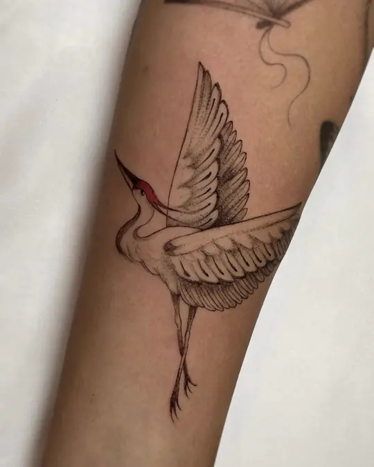 Tatuagem Grou, de Bya