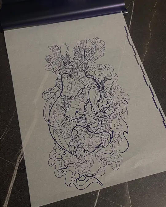 Tatuagem Shenlong, o desenho, de Lucas Nanquim