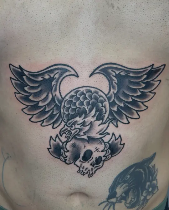Tatuagem Caveira alada, de Yogi